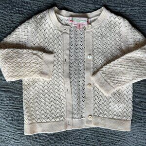 Bonpoint Baby Cardigan 6M – Ivory Pointelle Knit